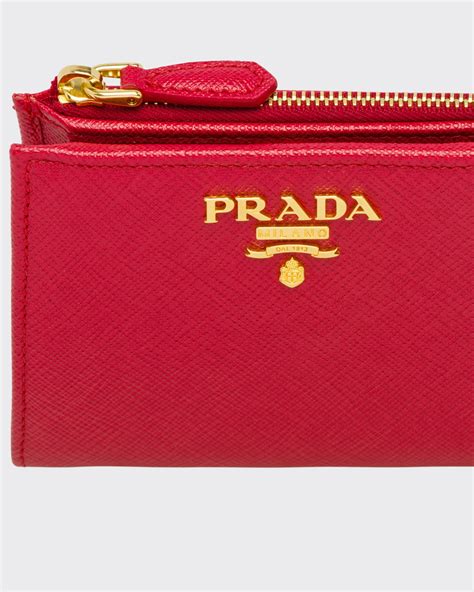 prada m170a|Fiery Red Saffiano and leather wallet with shoulder strap .